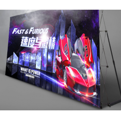 拉网展架灯箱展会背景墙LED展示架折叠背景墙展会发光快幕秀