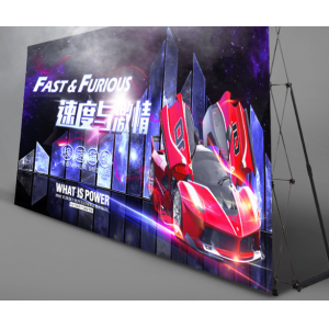 拉网展架灯箱展会背景墙LED展示架折叠背景墙展会发光快幕秀